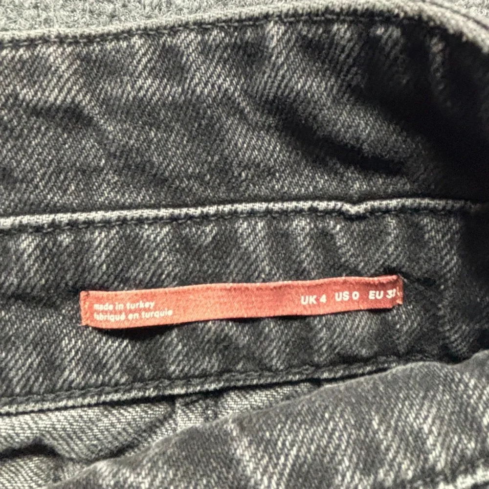 Pilcro and the Letterpress Black Denim Button Front Mini Skirt High Waist Size 0